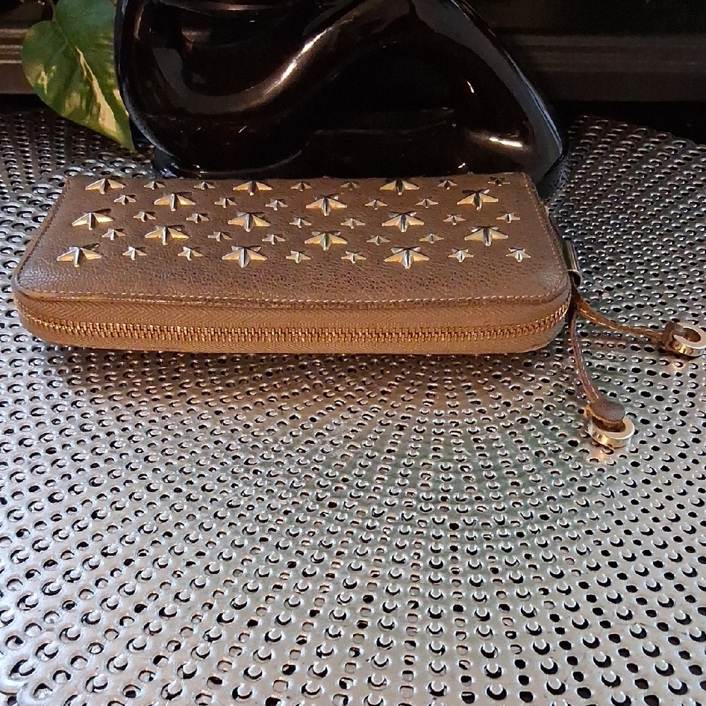 Jimmy Choo Gold Star-Studded Wallet - Picture 3 of 6